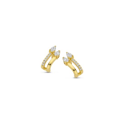Boucles d'oreilles en or jaune et diamants