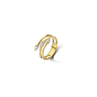 Bague en or jaune et diamants