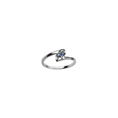 Bague en argent rhodié et oxydes de zirconium, taille 54
