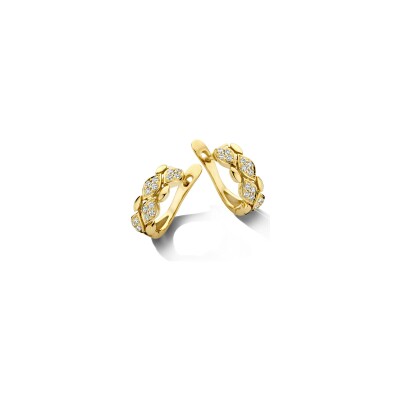 Boucles d'oreilles en or jaune et diamants