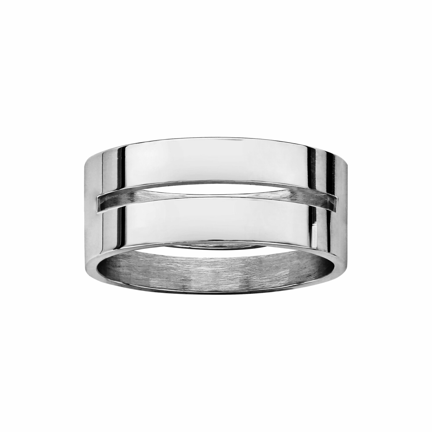 Alliance argent massif double 7mm pour 2 prenoms