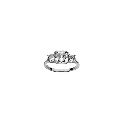 Bague Meghan en argent rhodié et oxydes de zirconium, taille 54