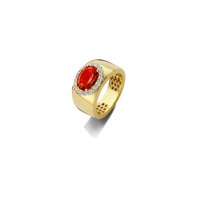 Bague en or jaune et citrine