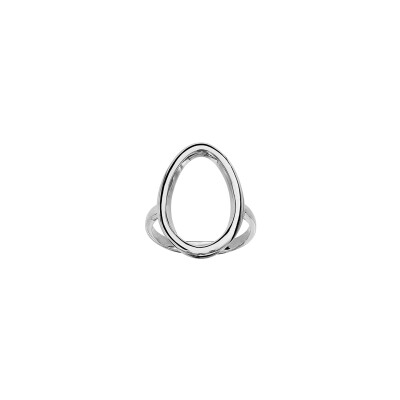 Bague en argent rhodié, taille 54