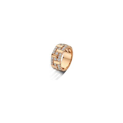Bague multiples anneaux en or rose et diamant