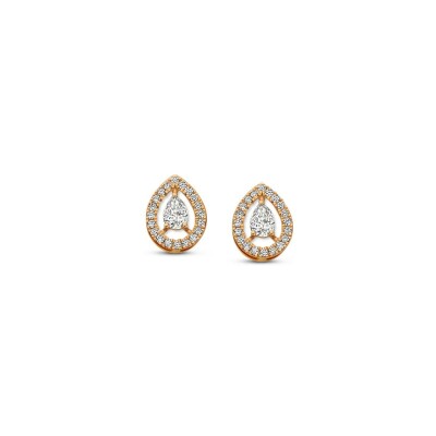 Boucles d'oreilles en or rose et diamant