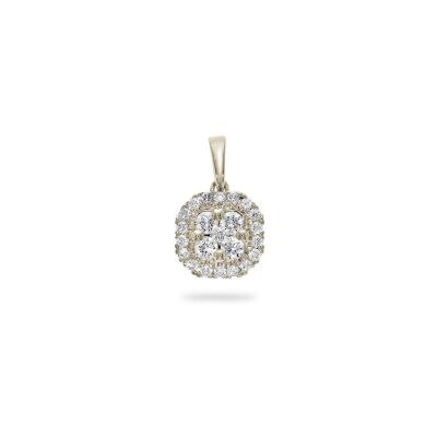 Pendentif entourage en or blanc et diamant
