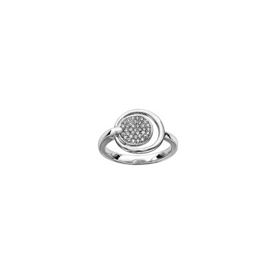 Bague en argent rhodié et oxydes de zirconium