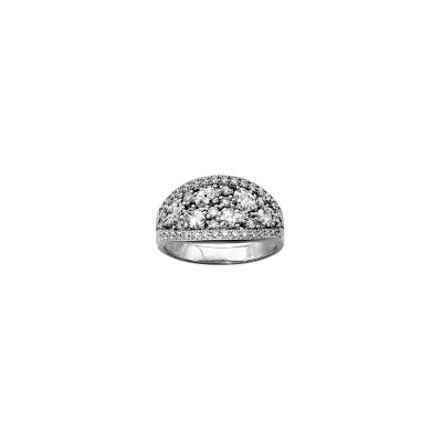 Bague en argent rhodié et oxydes de zirconium, taille 58