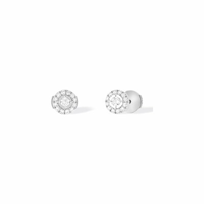 Boucles d'oreilles Messika Joy Diamants Ronds PM en or blanc et diamants