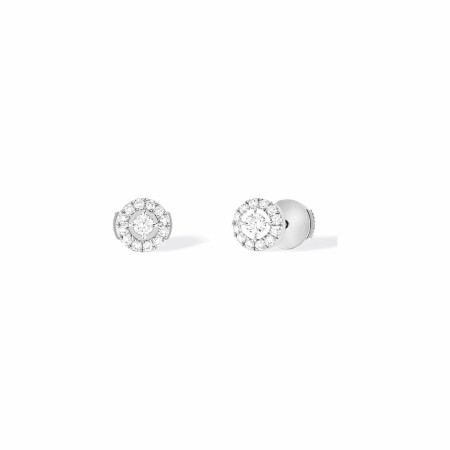 Boucles d'oreilles Messika Joy Diamants Ronds PM en or blanc et diamants