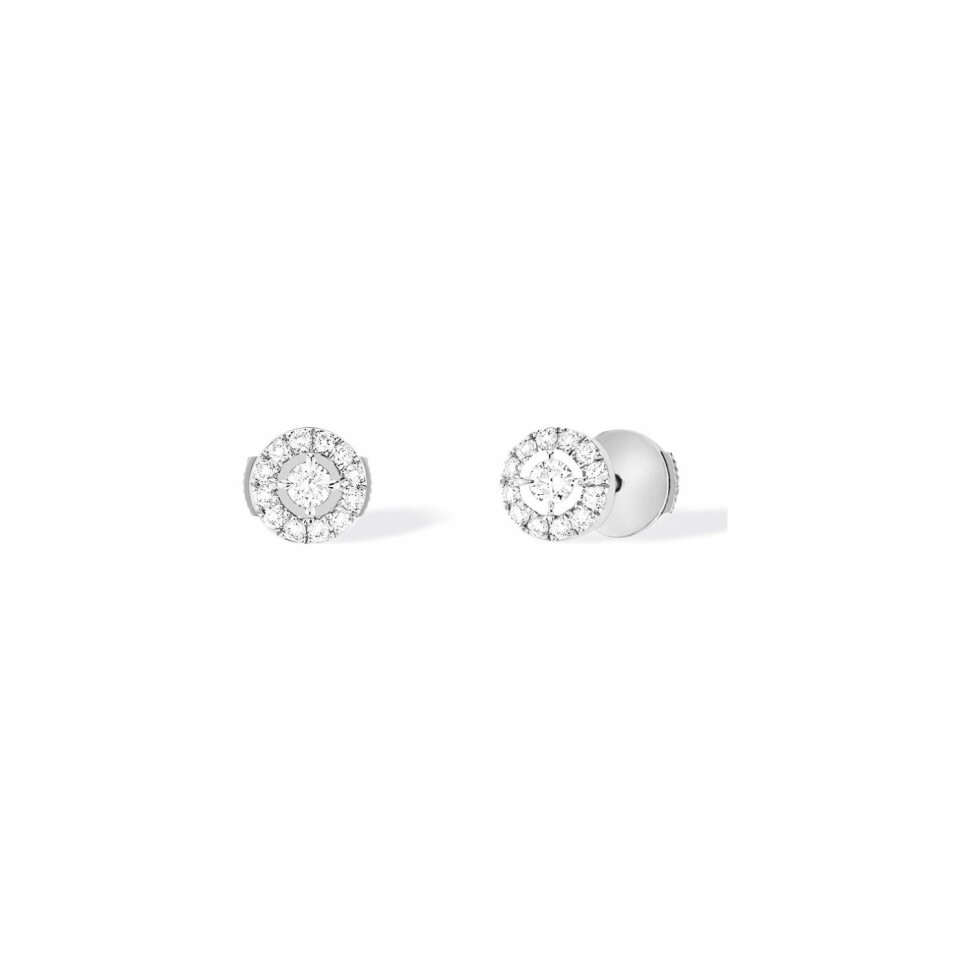 Messika Joy Round Diamond S earrings, white gold, diamonds