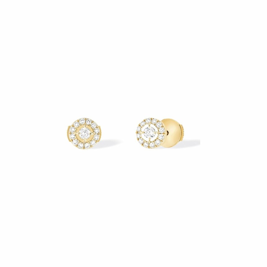 Messika Joy Round Diamond S earrings, yellow gold, diamonds