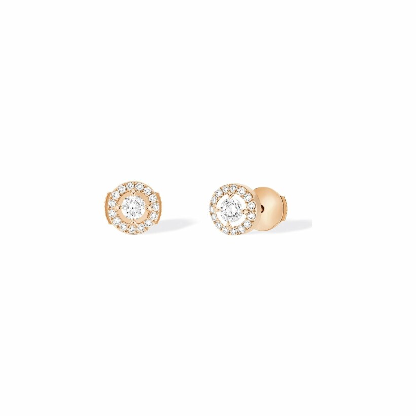 Messika Joy Round Diamond earrings, rose gold, diamonds