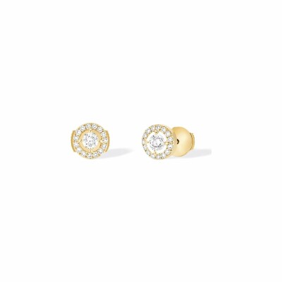 Boucles d'oreilles Messika Joy Diamants Ronds en or jaune et diamants