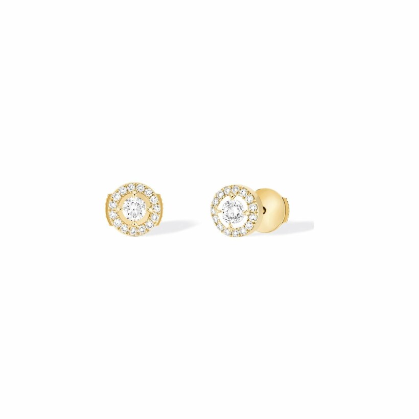 Messika Joy Round Diamond earrings, yellow gold, diamonds