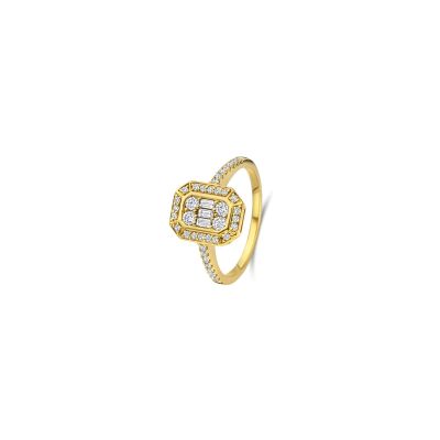 Bague en or jaune et diamant