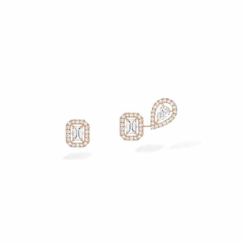Messika My Twin 1+2 earrings, rose gold, diamonds