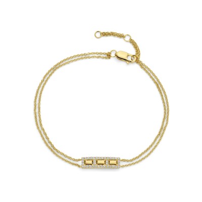 Bracelet avec motif en or jaune et diamants