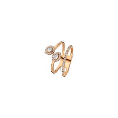 Bague en or rose et diamant