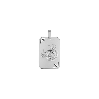 Pendentif zodiaque Cancer diamanté étoile en argent rhodié