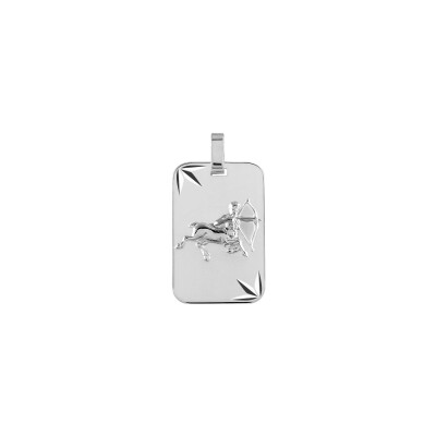Pendentif zodiaque Sagittaire diamanté étoile en argent rhodié