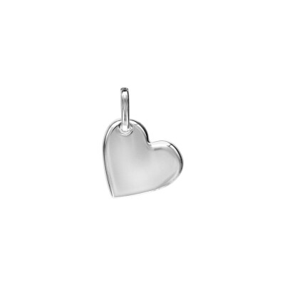 Pendentif petit coeur lisse en argent rhodié