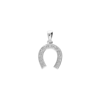 Pendentif Fer à cheval en argent rhodié et oxydes de zirconium