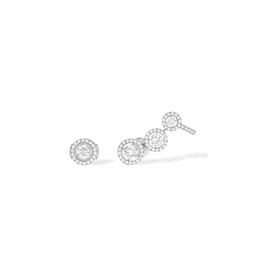 Boucles d'oreilles Messika Joy Trio en or blanc et diamants