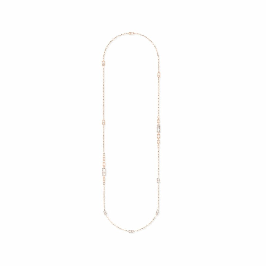 Messika Move Uno long necklace, rose gold, diamonds