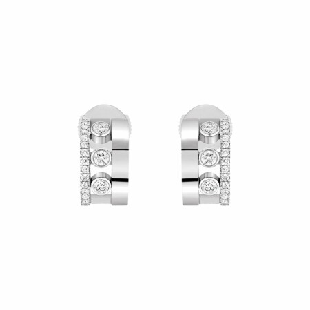 Messika Move Romane mini creole, white gold, diamonds