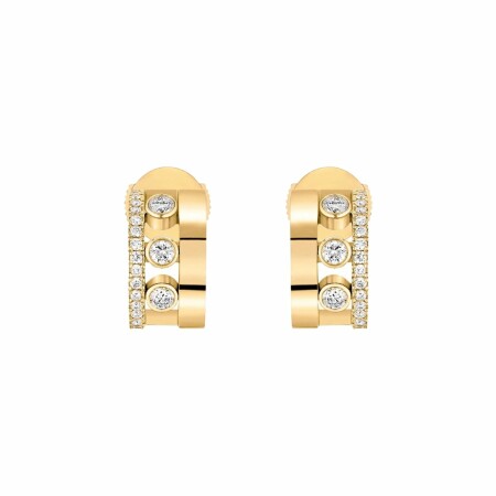 Messika Move Romane mini creole, yellow gold, diamonds