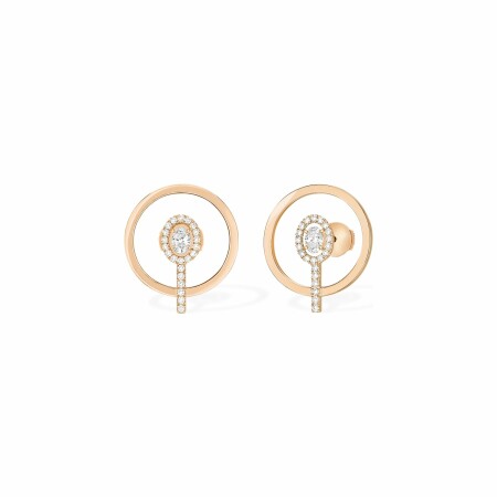 Boucles d'oreilles Messika Graphic XS en or rose et diamants