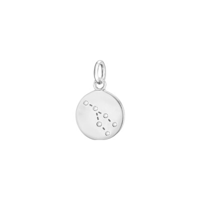Pendentif Constellation Taureau en argent rhodié et oxydes de zirconium