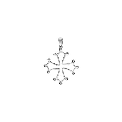 Pendentif grande croix Occitane en argent rhodié