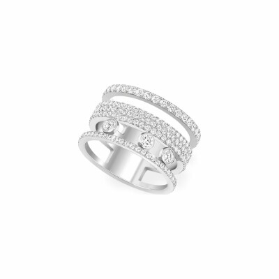 Bague Messika Move Romane GM pavée en or blanc et diamants