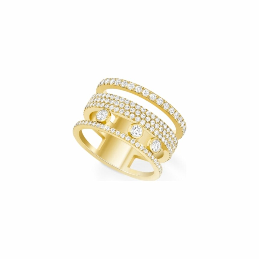 Messika Move Romane Large Pave ring, yellow gold, diamonds