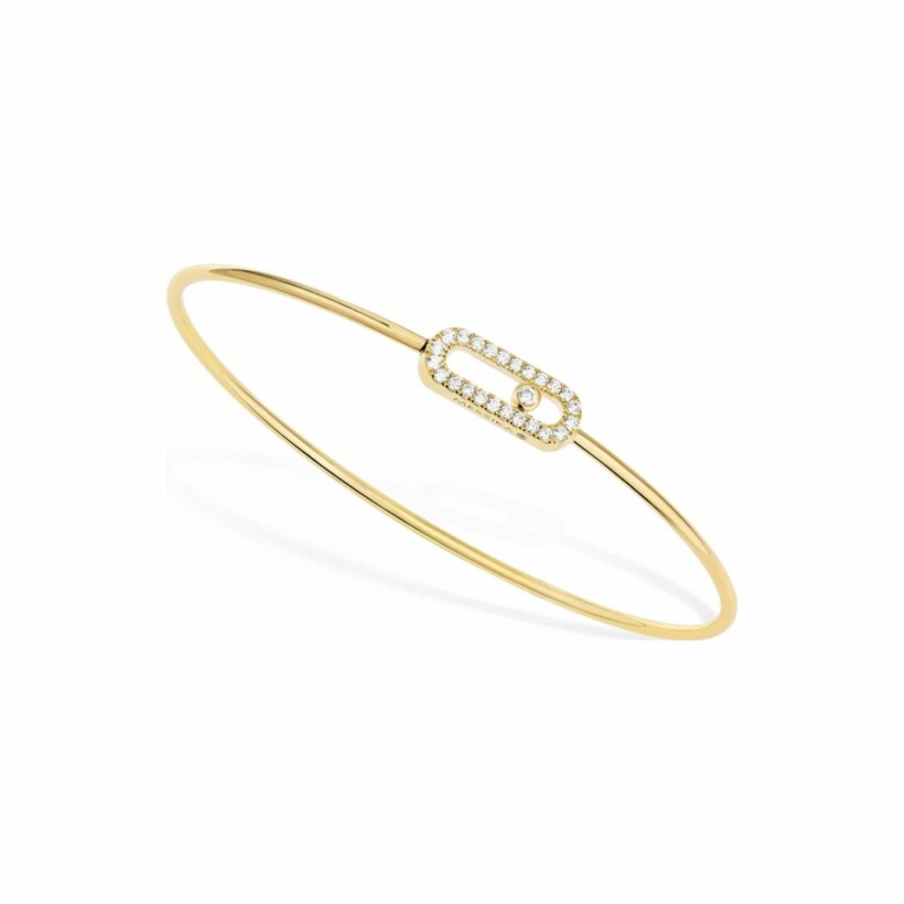 Bracelet bangle Messika Move Uno en or jaune et diamants