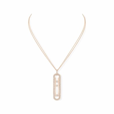 Messika Move 10th long necklace, rose gold, diamonds