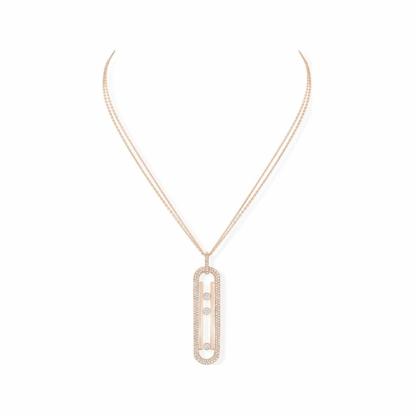 Messika Move 10th long necklace, rose gold, diamonds