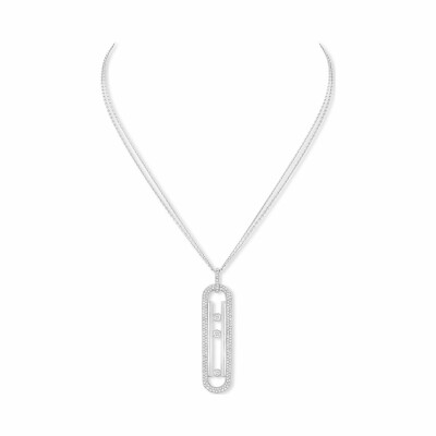 Collier sautoir Messika Move 10th en or blanc et diamants