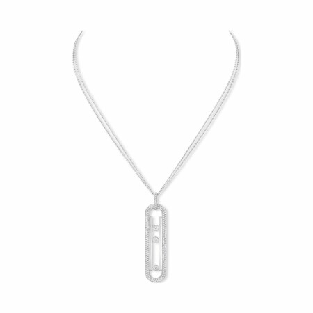 Messika Move 10th long necklace, white gold, diamonds