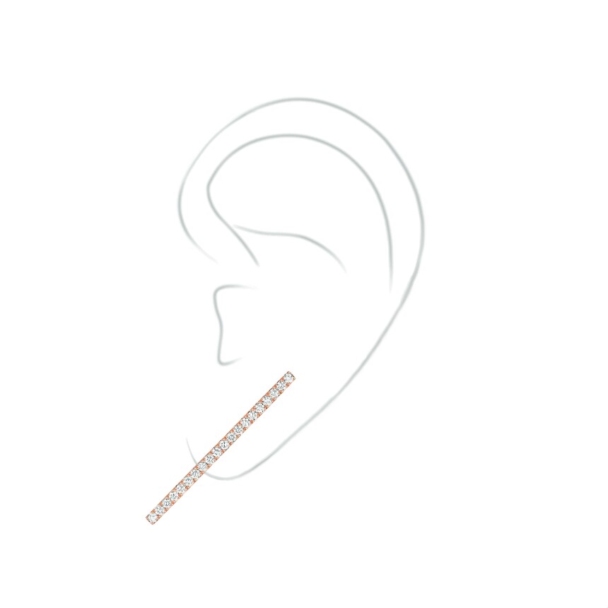 Messika Gatsby mono earring, pink gold and diamonds