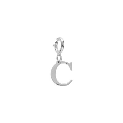 Charm initiale C en argent rhodié