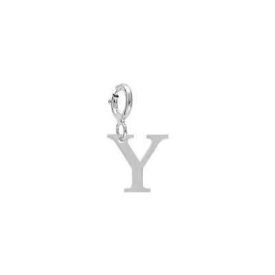 Charm initiale Y en argent rhodié