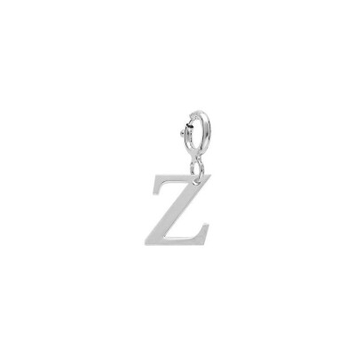 Charm initiale Z en argent rhodié