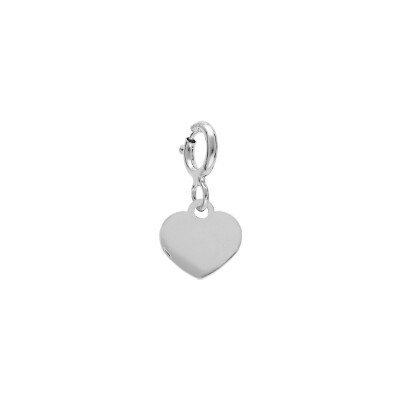 Pendentif coeur en argent rhodié