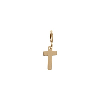 Pendentif croix en argent rhodié et argent doré