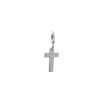 Pendentif croix en argent rhodié