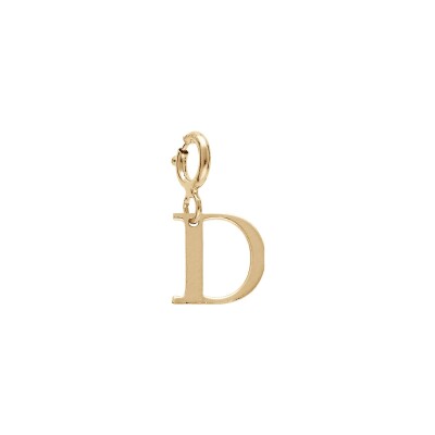 Charm initiale D en argent doré